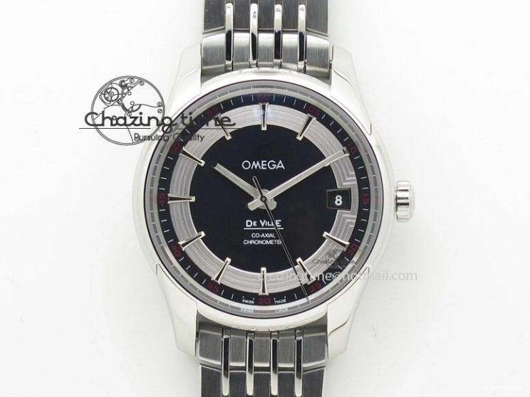 0817 DailyWear Speedmaster Professional Chronometer PVD Black Dial On Black Leather Strap A 8259